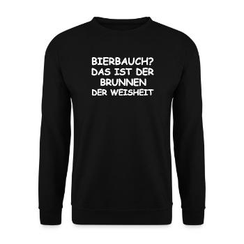 Bierbauch Spruch - Unisex Pullover - Schwarz - Vorne - Alina (178cm) & Michal (187cm)