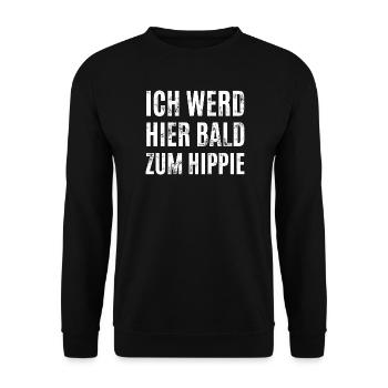 Lustiger Spruch Deutschland - Unisex Pullover - Schwarz - Vorne - Alina (178cm) & Michal (187cm)