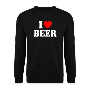 I Love Beer - Unisex Pullover - Schwarz - Vorne - Alina (178cm) & Michal (187cm)