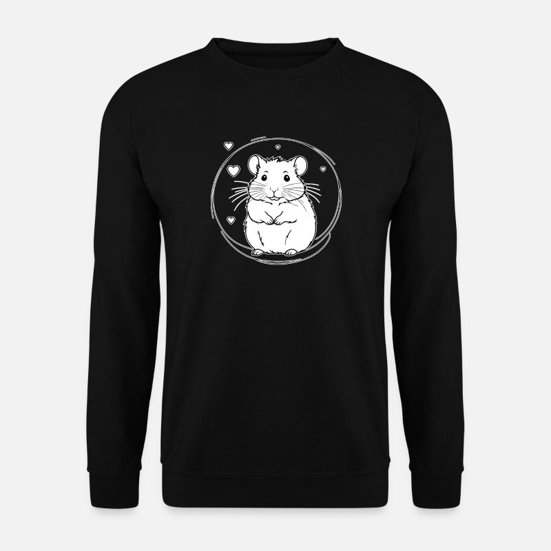 Herz-Hamster im Kreis - Unisex Pullover - Schwarz