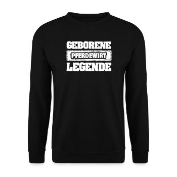 Geschenk für Pferdewirt - Unisex Pullover - Schwarz - Vorne - Alina (178cm) & Michal (187cm)
