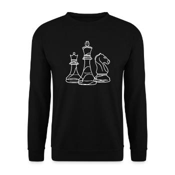 Chess Design for Men Gift - Unisex Sweatshirt - black - Front - Alina (178cm) & Michal (187cm)