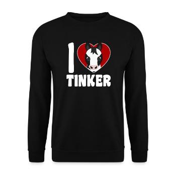 J’adore les chevaux bricoleurs - Cœur - Sweat-shirt Unisexe - noir - Devant - Alina (178cm) & Michal (187cm)