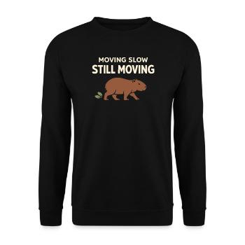 Cute Capybara Stress Reliever, No Stress, - Unisex Sweatshirt - black - Front - Alina (178cm) & Michal (187cm)