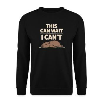 Cute Capybara Stress Reliever, No Stress, - Unisex Sweatshirt - black - Front - Alina (178cm) & Michal (187cm)