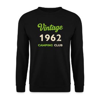 Vintage 1962 – Camping Club Retro Birth Year - Unisex Sweatshirt - black - Front - Alina (178cm) & Michal (187cm)