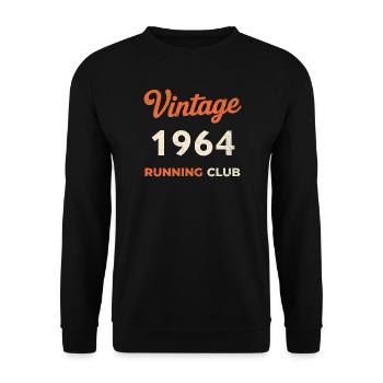 Vintage 1964 Running Club Geburtstag Geschenkidee - Unisex Pullover - Schwarz - Vorne - Alina (178cm) & Michal (187cm)