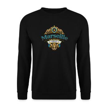 Marseille 1993 - Vintage Écusson - Sweat-shirt Unisexe - noir - Devant - Alina (178cm) & Michal (187cm)
