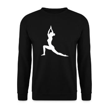 Posture de yoga Silhouette Équilibre de la force - Sweat-shirt Unisexe - noir - Devant - Alina (178cm) & Michal (187cm)