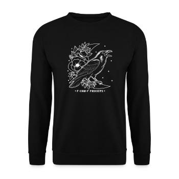 Antifa Crow F-Caw-F Fascists Statement - Unisex Sweatshirt - black - Front - Alina (178cm) & Michal (187cm)