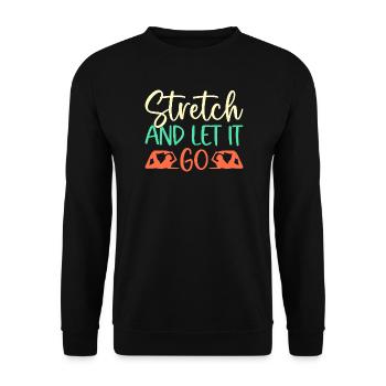 Yoga : étirements et laisse aller Yoga drôle - Sweat-shirt Unisexe - noir - Devant - Alina (178cm) & Michal (187cm)