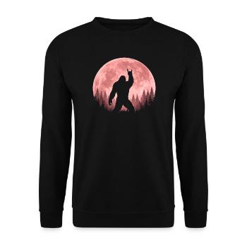 Bigfoot Rock sur le signe Sasquatch Yéti Lune - Sweat-shirt Unisexe - noir - Devant - Alina (178cm) & Michal (187cm)