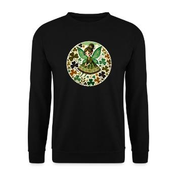 Emerald Fairy Clover Garden - Unisex Sweatshirt - black - Front - Alina (178cm) & Michal (187cm)
