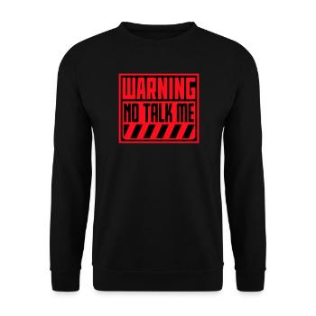 No Talk Me Lustig Antisozial Introvertiert Spruch - Unisex Pullover - Schwarz - Vorne - Alina (178cm) & Michal (187cm)