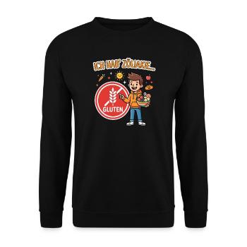 Zöliakie glutenfrei Ernährung  - Unisex Pullover - Schwarz - Vorne - Alina (178cm) & Michal (187cm)