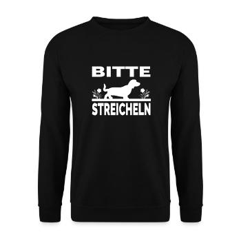 Dackel - Unisex Pullover - Schwarz - Vorne - Alina (178cm) & Michal (187cm)