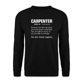 Carpenter Definition Funny Craftsman Saying - Unisex Sweatshirt - black - Front - Alina (178cm) & Michal (187cm)