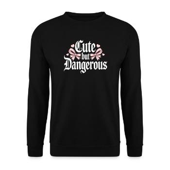 Süß Aber Gefährlich Cute Kawaii Aesthetic Katze - Unisex Sweatshirt - black - Front - Alina (178cm) & Michal (187cm)
