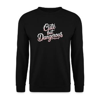 Süß Aber Gefährlich Cute Kawaii Aesthetic Katze - Unisex Sweatshirt - black - Front - Alina (178cm) & Michal (187cm)