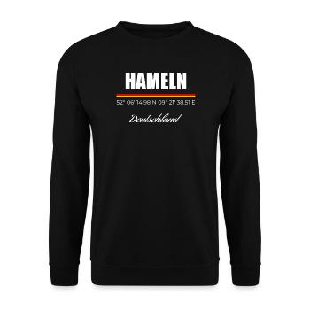 Hameln - Unisex Pullover - Schwarz - Vorne - Alina (178cm) & Michal (187cm)