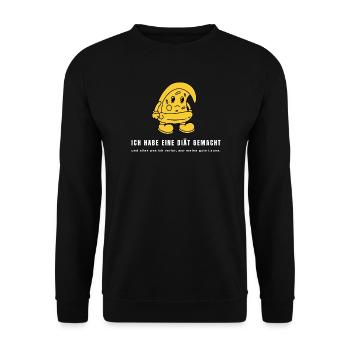 Ich habe eine Diät gemacht - Lustiger Spruch Diät  - Unisex Pullover - Schwarz - Vorne - Alina (178cm) & Michal (187cm)
