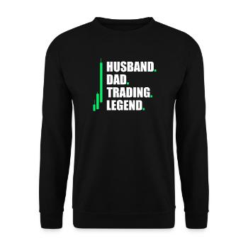 Husband Dad Trading Stock Market Stock Market Trader - Unisex Sweatshirt - black - Front - Alina (178cm) & Michal (187cm)