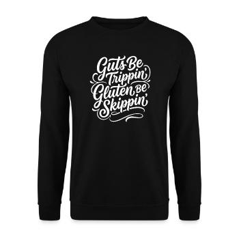 Gluten Free Humor Celiac Saying Design - Unisex Sweatshirt - black - Front - Alina (178cm) & Michal (187cm)