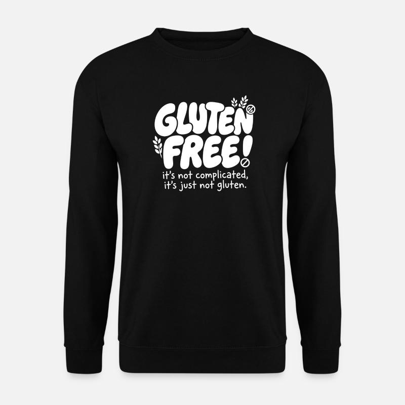 Sans gluten expliqué simplement : Humour - Sweat-shirt Unisexe - noir