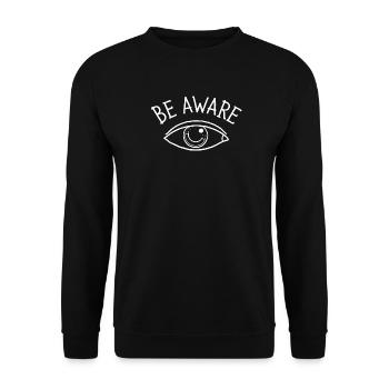 Soyez conscient du design des yeux blancs - Sweat-shirt Unisexe - noir - Devant - Alina (178cm) & Michal (187cm)
