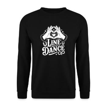 Line Dance Herz-Hand Logo - Unisex Pullover - Schwarz - Vorne - Alina (178cm) & Michal (187cm)