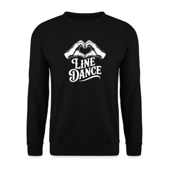 Line Dance Herzlogo - Unisex Pullover - Schwarz - Vorne - Alina (178cm) & Michal (187cm)