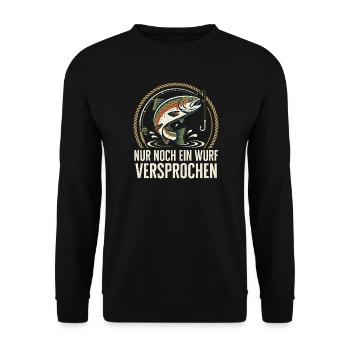Angeln Spruch - Lustiges Fischer Geschenk - Unisex Pullover - Schwarz - Vorne - Alina (178cm) & Michal (187cm)