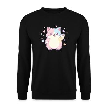 Joie du cœur en chaton pastel - Sweat-shirt Unisexe - noir - Devant - Alina (178cm) & Michal (187cm)
