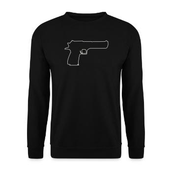 waffe- - Unisex Pullover - Schwarz - Vorne - Alina (178cm) & Michal (187cm)