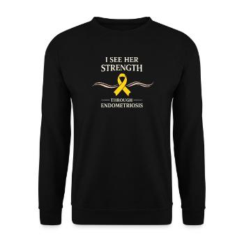 Sensibilisation à l’endométriose Guerrier de l’endo - Sweat-shirt Unisexe - noir - Devant - Alina (178cm) & Michal (187cm)
