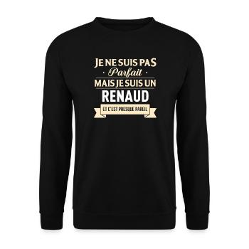 Je Ne Suis Pas Parfait Mais Je Suis Un Renaud E... - Sweat-shirt Unisexe - noir - Devant - Alina (178cm) & Michal (187cm)