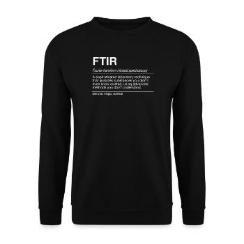 FTIR Spektroskopie Analyse Spektrometer - Unisex Pullover - Schwarz - Vorne - Alina (178cm) & Michal (187cm)