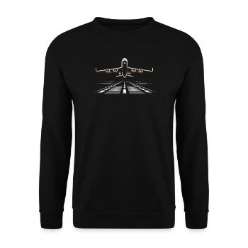 Flugzeug Flug Pilot Flugzeug Fluggesellschaft - Unisex Pullover - Schwarz - Vorne - Alina (178cm) & Michal (187cm)