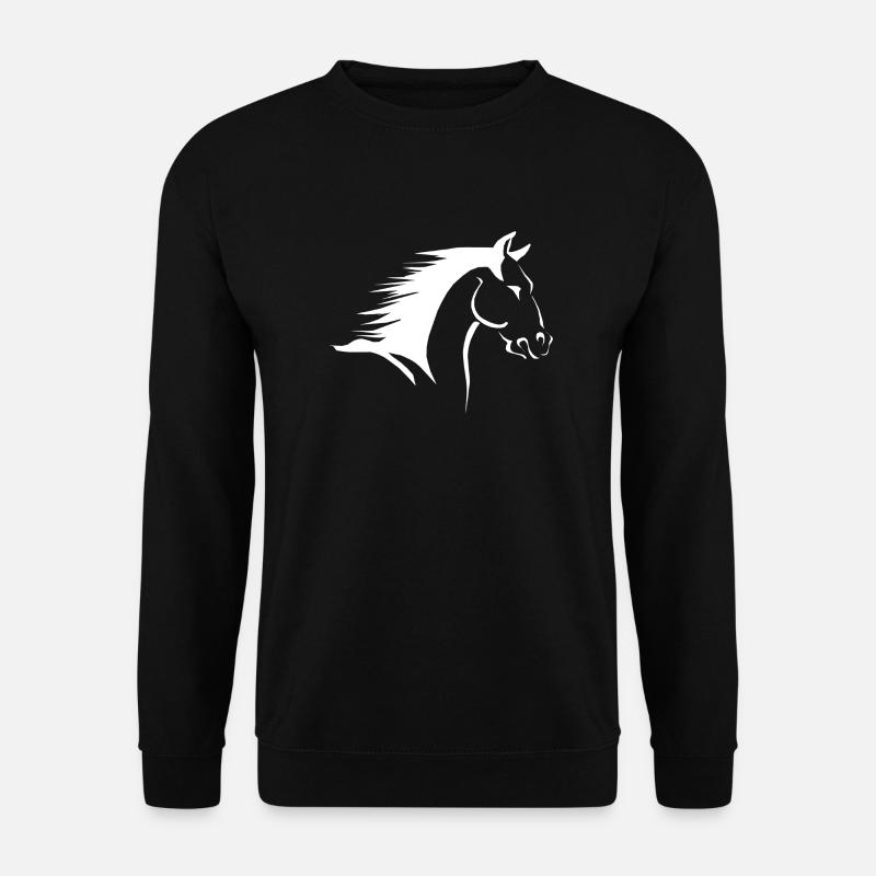 Pferdekopf Silhouette im Kontrast - Unisex Pullover - Schwarz