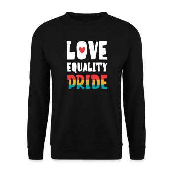 LGBTQ Pride Month - Love. Equality. Pride - Unisex Sweatshirt - black - Front - Alina (178cm) & Michal (187cm)