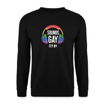 Mois de la Fierté LGBT - Ça sonne gay, j’en suis - Sweat-shirt Unisexe - noir - Devant - Alina (178cm) & Michal (187cm)