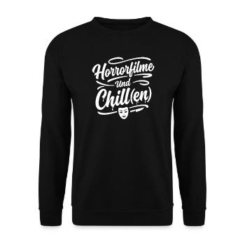 Horror Filme Chill Blut Style - Unisex Pullover - Schwarz - Vorne - Alina (178cm) & Michal (187cm)