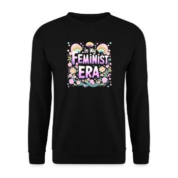 À mon époque féministe - psychédélique - Sweat-shirt Unisexe - noir - Devant - Alina (178cm) & Michal (187cm)