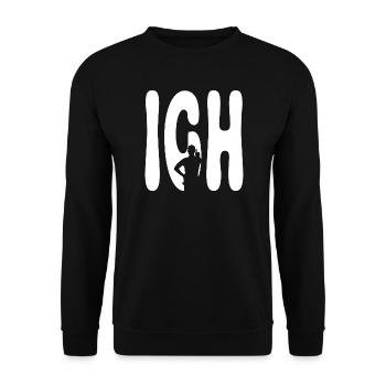 I Silhouette Typo Force - Thumbs Up - Unisex Sweatshirt - black - Front - Alina (178cm) & Michal (187cm)