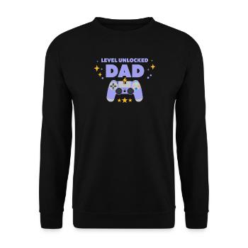 Niveau débloqué : Papa - Sweat-shirt Unisexe - noir - Devant - Alina (178cm) & Michal (187cm)