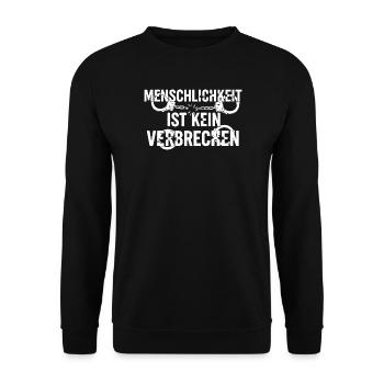 Rechte für alle Spruch politisches Motiv - Unisex Pullover - Schwarz - Vorne - Alina (178cm) & Michal (187cm)