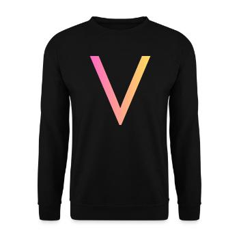 V - Unisex Pullover - Schwarz - Vorne - Alina (178cm) & Michal (187cm)