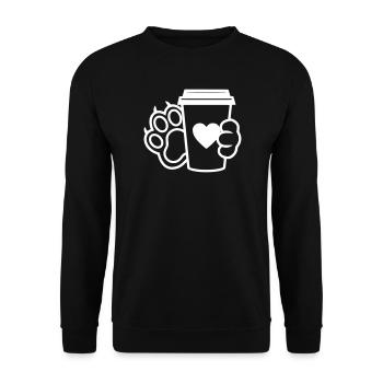 Paw Coffee Cup Outline - Unisex Sweatshirt - black - Front - Alina (178cm) & Michal (187cm)