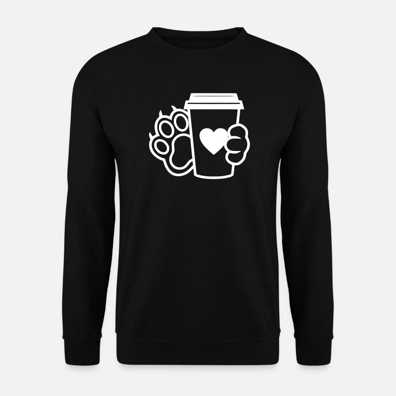 Paw Coffee Cup Outline - Unisex Sweatshirt - black