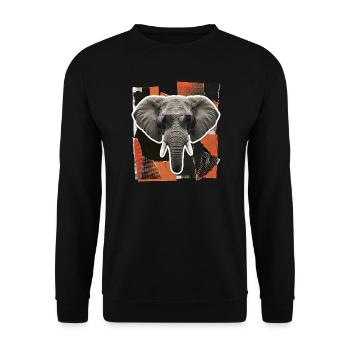 Elephant Sunglasses Risography - Unisex Sweatshirt - black - Front - Alina (178cm) & Michal (187cm)
